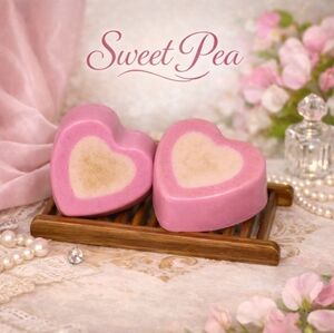 Handcrafted 🩷 Sweet Pea Soap Bar 4oz Bar With Bamboo Soap Ladder